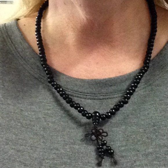 Tibetan Buddhist Wood NecklaceWrap BraceletBlack 12$